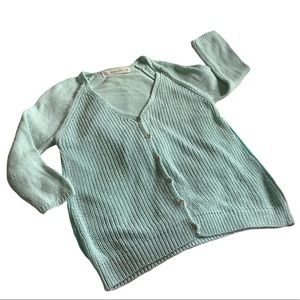Zara Sweaters Zara Knit Mint Green Cardigan Poshmark